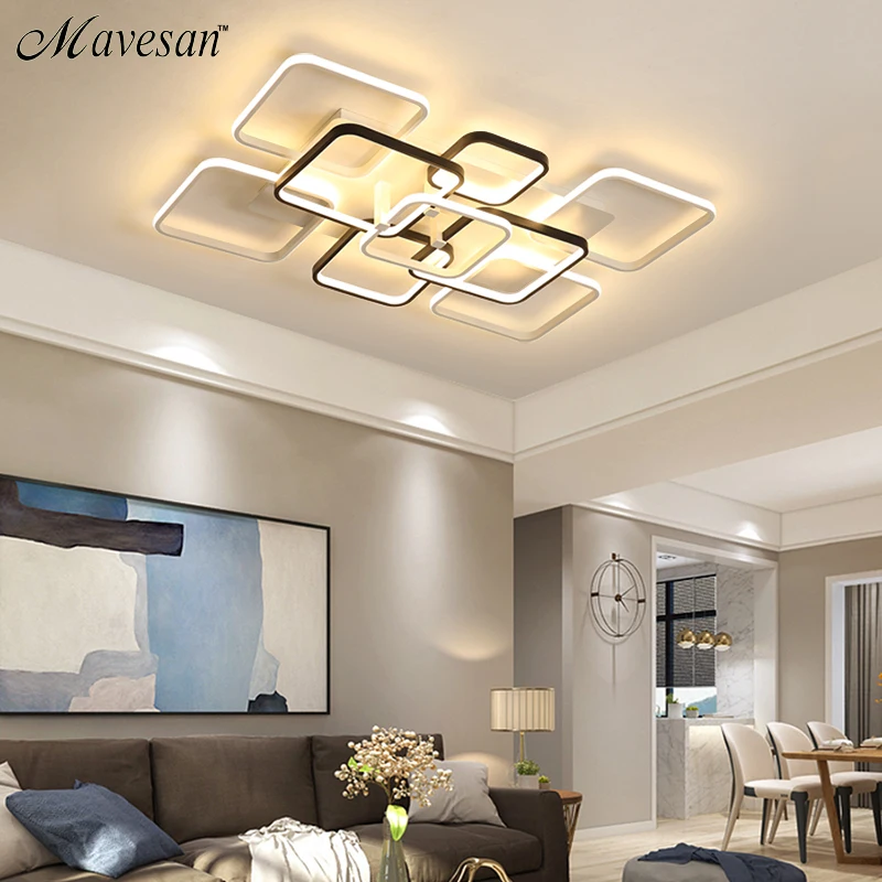 

Black White color Modern Led Ceiling Lights Creative for Living Room dimmable dome Lamp Fixture Dimmable Lustre fixtures dero