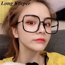 Негабаритный квадратный анти-синий светильник, оправа для очков для женщин, новые винтажные Ретро черные прозрачные большие очки для мужчин, компьютерные прозрачные