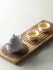 Solid Bamboo Wood Tea Tray Rattan Mat Rectangle Serving Table Plate Storage Dish for Hotel Tea Plate Accessories Saucer 2