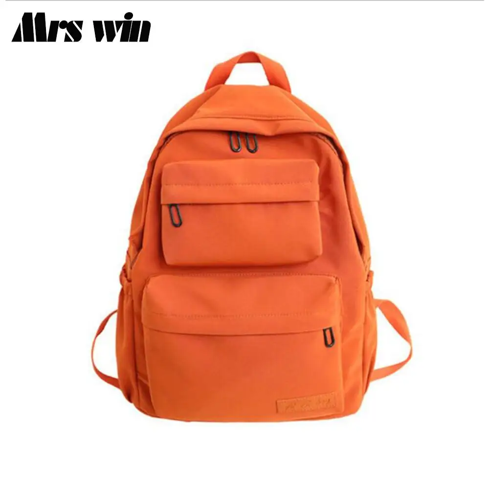 

Fashion Solid Color Backpack For Women 2020 Waterproof Nylon Multi Pocket Travel Backpacks Large Capacity School Bag For Teenage
