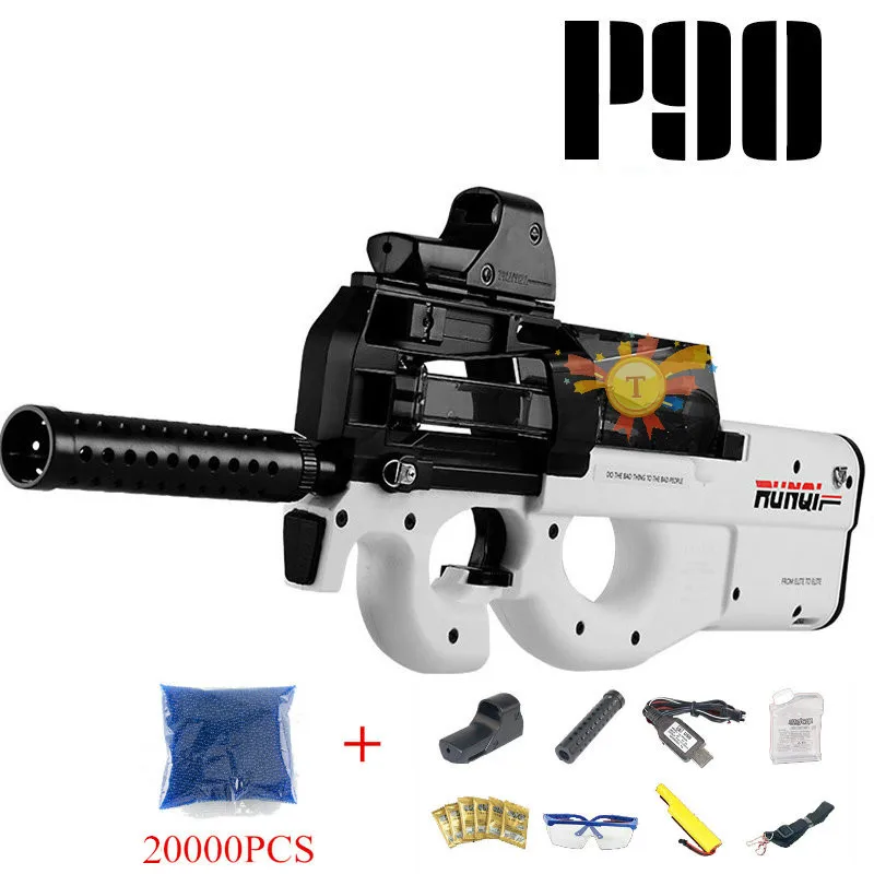 P90 Graffiti Edition электрический игрушечный водный пистолет пулевые всплески пистолет живой CS штурмовой Бекас оружие открытый пистолет игрушки - Цвет: White-20000pcs-