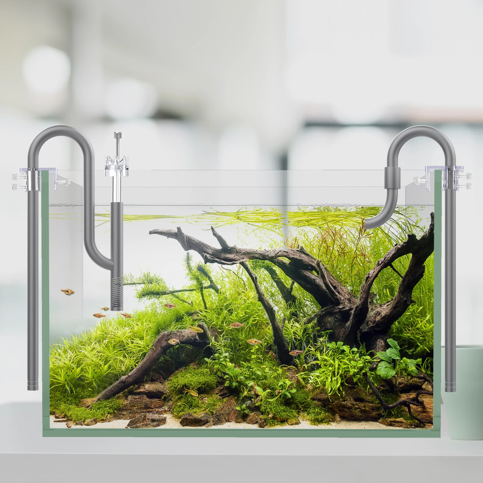 FZONE Aquatic Glass Lily Pipe Set with Lily Skimmer Inflow and Lily