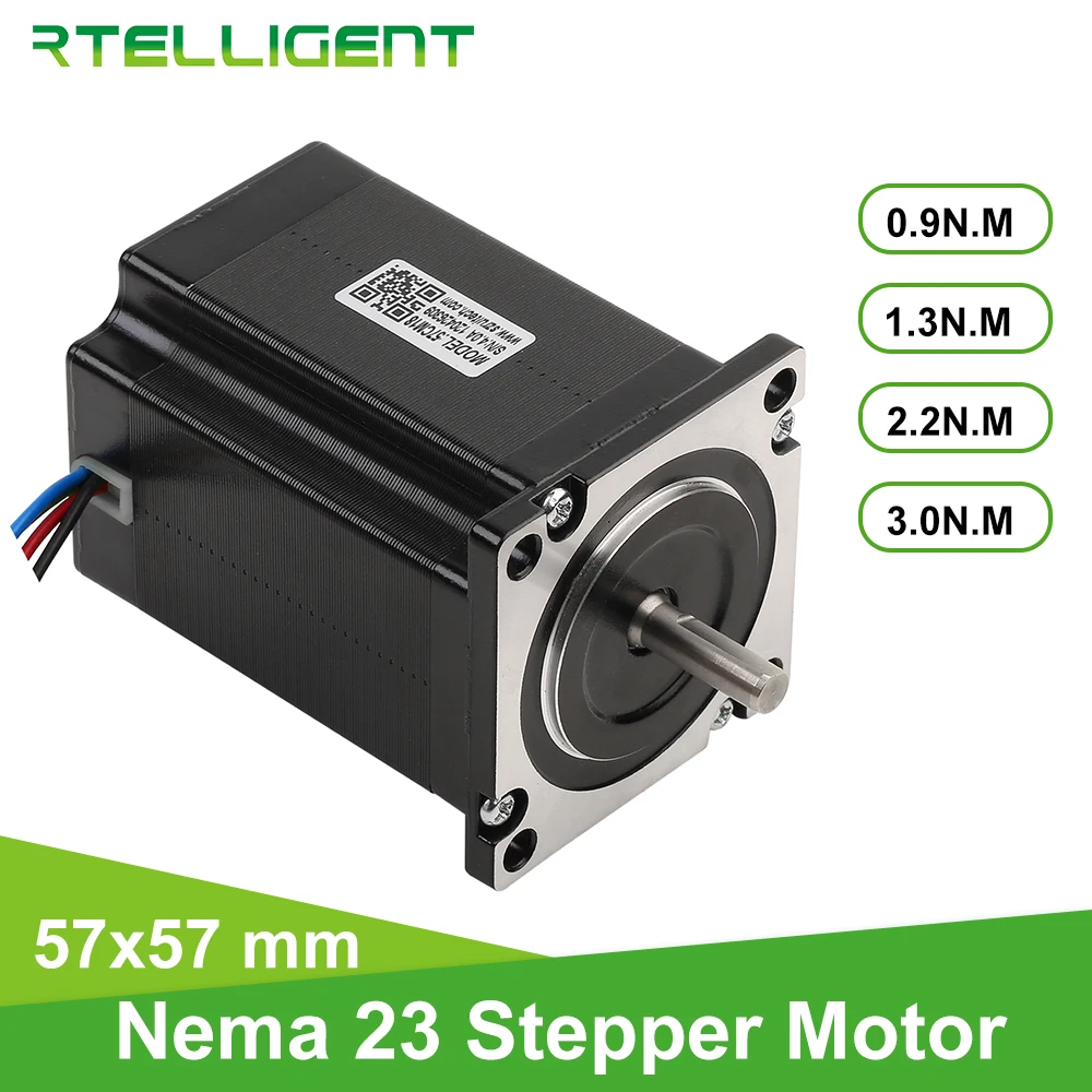 Best Rtelligent 57CM18 Nema 23 Stepper Motor 0.9NM 2.2NM 4 lead 57mm flange Stepping Motor for CNC Engraving Milling Machine