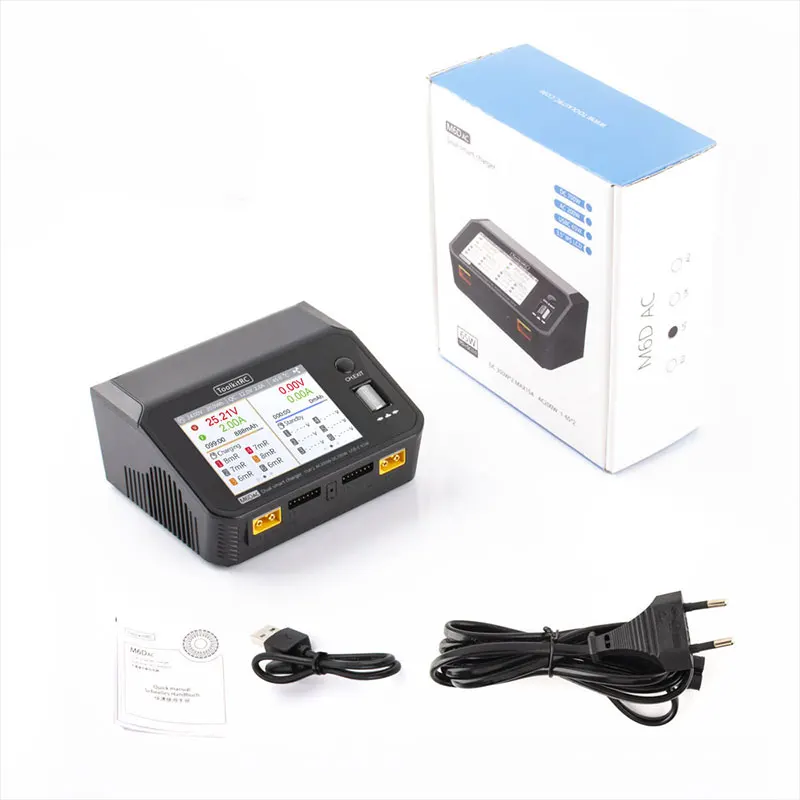

ToolkitRC M6DAC DC 350WX2 15A AC 700W 25A Dual Channel Smart Lipo Battery Charger Discharger for 1-6S Lipo Battery No HOTA D6PRO