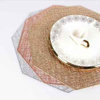 

Household Modern PVC Hollow Out Place Mats And Coasters Dining Table Placemats Non-Slip Diningroom Table Plate Pad Home Decor