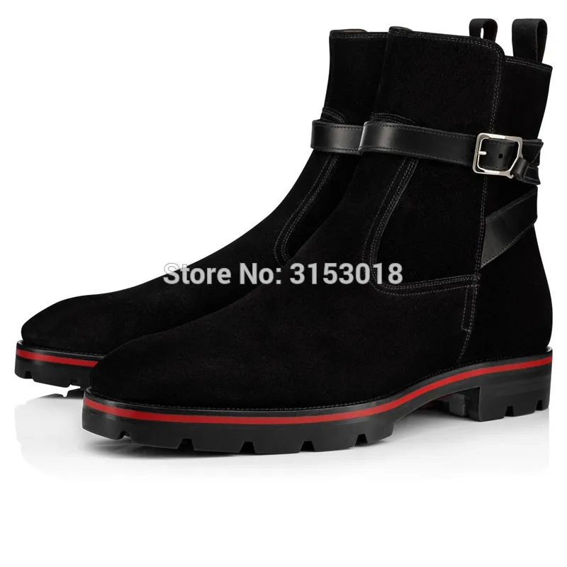Qianruiti/сезон осень-зима; Замшевые мужские ботинки; Модные Дизайнерские ботильоны на низком каблуке; стильные мужские ботинки на платформе; горячая распродажа;