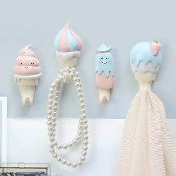 

Nordic style Clothes Hanger Wall Mounted Key Hat Hook Ice Cream Hook Kid Room Wall Decor Children Room Decorative Hooks