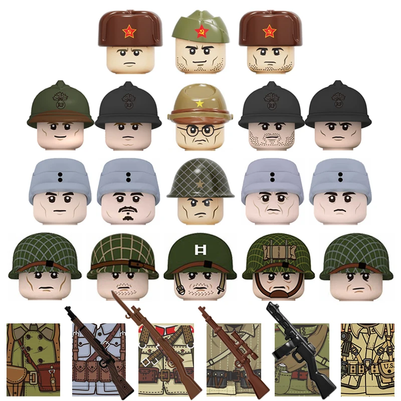 Military Minifiguren LEGO* kompatibel US Armee Grün Beret Spielzeug 