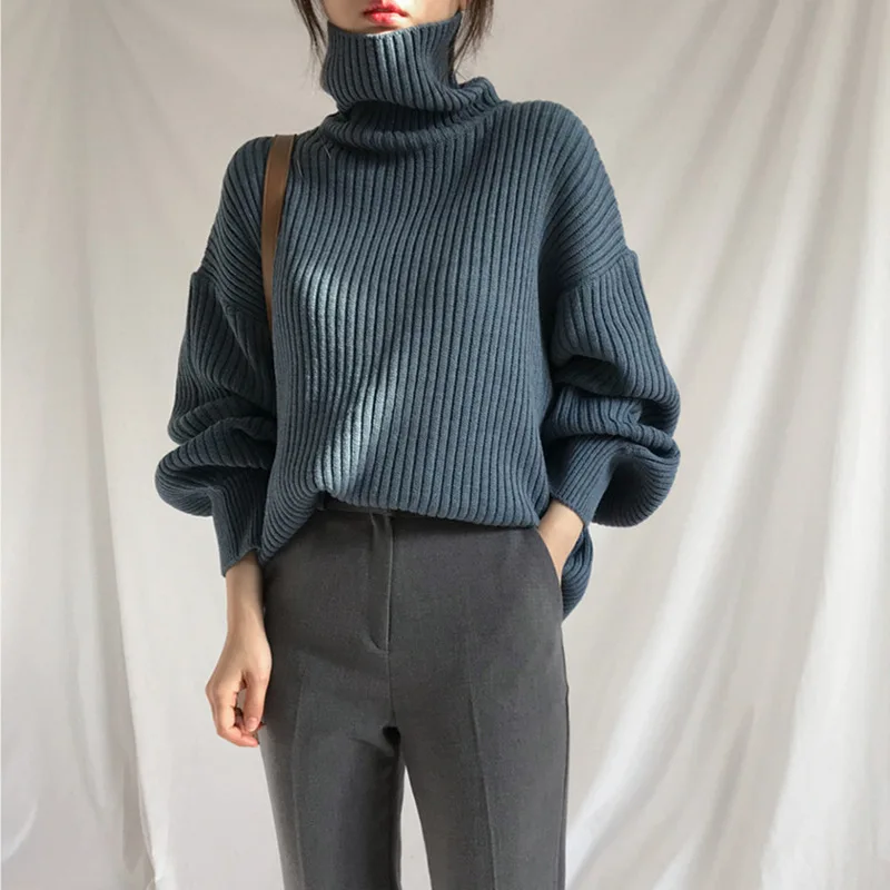 Синий Серый цвет трикотажный лоскутный полосатый вязаный пуловер Swetry Damskie Pull Femme - Цвет: Синий