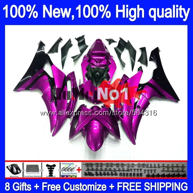 YZF-R6 для YAMAHA YZF R6 YZF-600 YZF 600 R 6 43MC. 188 YZF600 YZFR6 2008 2013 08 13, 14, 15, 16 лет, розовом и черном цвете, обтекатели