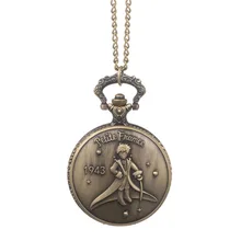 Бронзовая маленькая тема принца кварцевые карманные часы Fob ожерелье часы Ретро изысканные Подвесные часы подарки на день рождения для детей