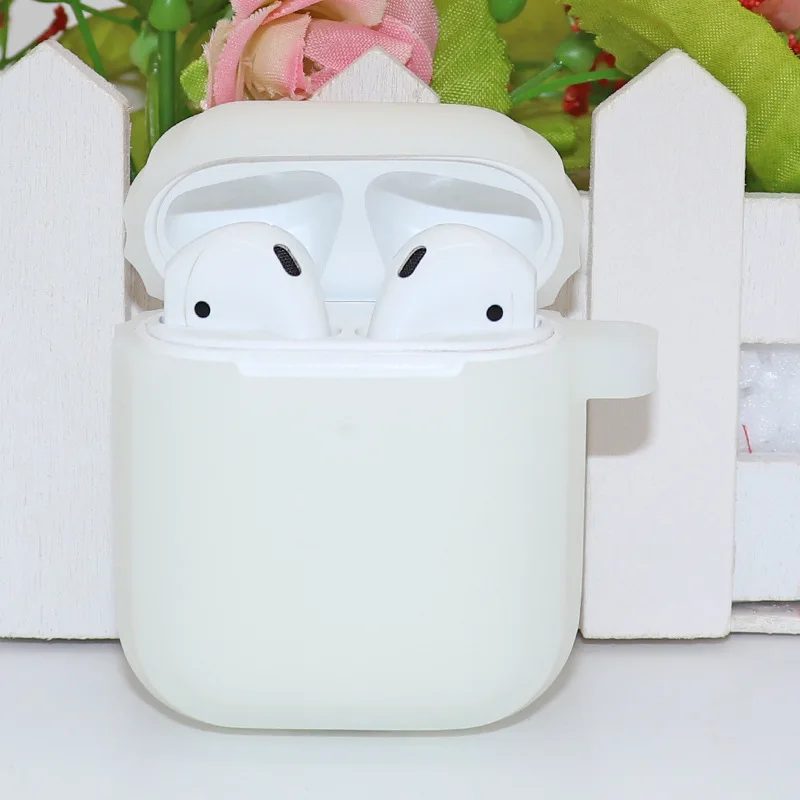 Для Apple AirPods чехол силиконовый Флуоресцентный однотонный Bluetooth беспроводной чехол для наушников защита от падения Чехол для наушников
