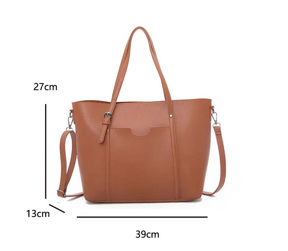 Большая женская сумка, кожаная женская сумка через плечо, дизайнерская женская сумка-мессенджер, Женская Повседневная Сумка-тоут, коричневая сумка