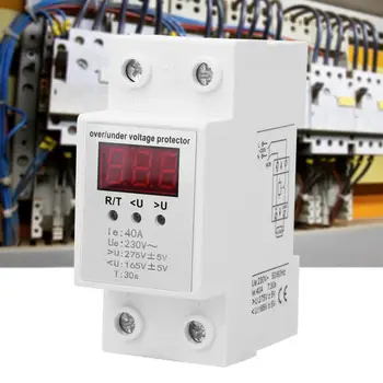 

Adjust Voltage Relay Control Over Under Voltage Protector 230V 40A Overvoltage and Over Current Protection Devices Din Rail