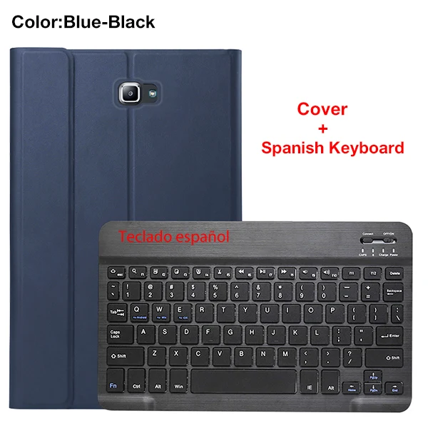 Съемный кожаный чехол с клавиатурой Bluetooth для samsung Galaxy Tab A 10,1 T580 T585 SM-T580 - Цвет: TABAT580 DYBTSP DBU