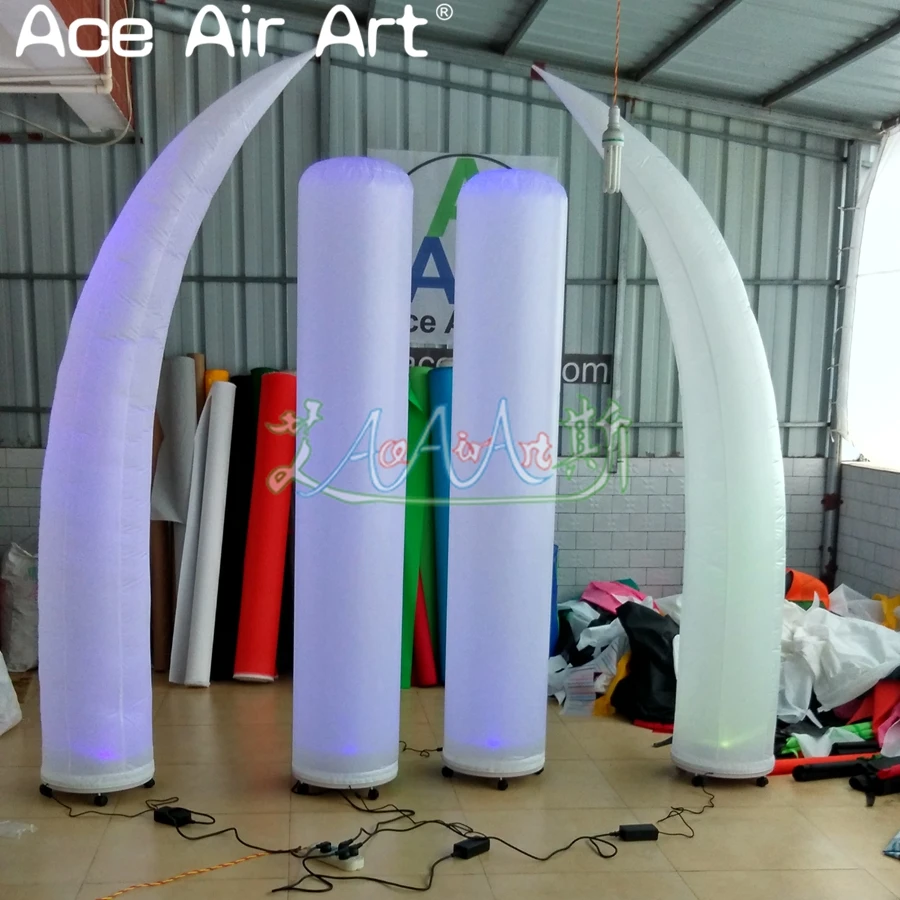 2 PCS Led Inflatable Lighting Tube Column Air Blown Inflatable Pillar and Cones For DJ and Club Background Decor 2