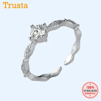 

Trustdavis 100% 925 Sterling Silver Fashion Ring Jewelry Shining CZ Cocktail Rings Birthday Gift For Girls Teens Lady DA359