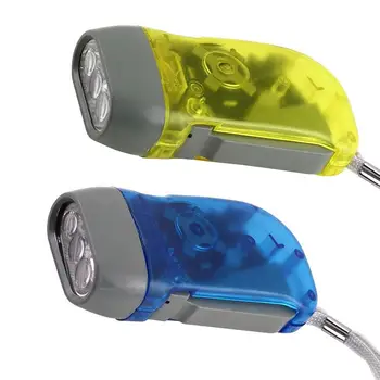 

3 LED Dynamo Wind Up Flashlight Torch Light Hand Press Crank Multicolor New