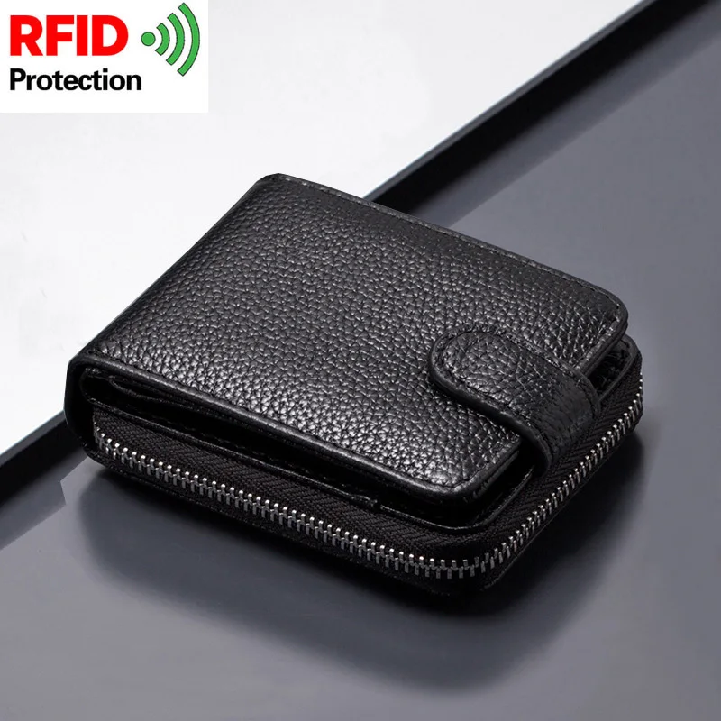 2021 Умный кошелек для мужчин кошельки держатель карт Rfid 100% натуральная кожа