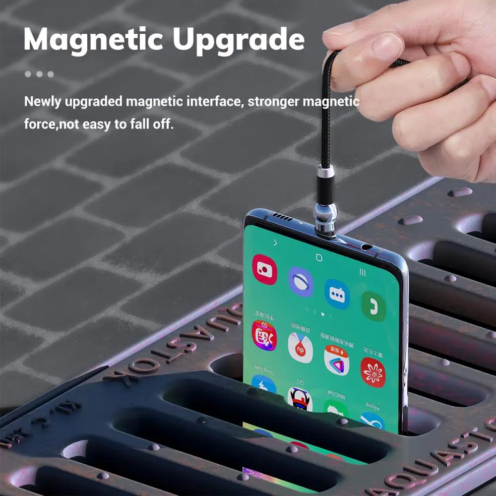  TOPK AM28 360 grad Drehen Magnetischer Micro USB Typ C Kabel LED Magnetic Charging Kabel für iPhone