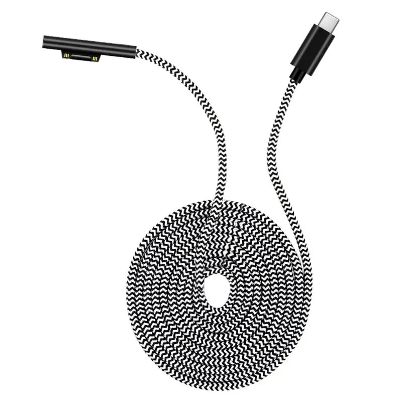 1.8m Usb Type-C Power Supply Charger Adapter 15v 3A Pd Fast Charging Cable For Microsoft Surface Pro 3 4 5 6 7