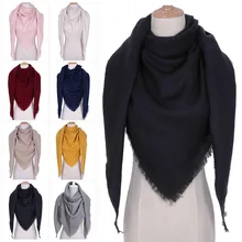 Новая мода зимний теплый треугольный шарф для женщин пашмины шаль кашемировые клетчатые шарфы одеяло шали шарф женский палантин