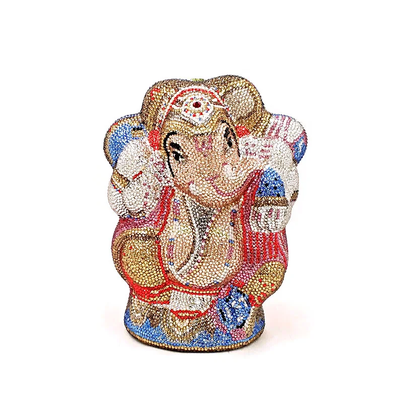 PD35 Роскошная Свадебная вечеринка, сумка-клатч Ganesh в коробке с кристаллами, традиционная индийская сумка ganesh shri crystal, кошельки - Цвет: PD35