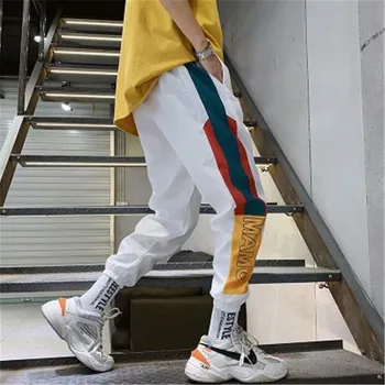 

Hip Hop Streetwear Men's Splice Joggers Pants Fashion Men Casual Cargo Pant Trousers High Street Elastic Waist Harem Pant M-XXL