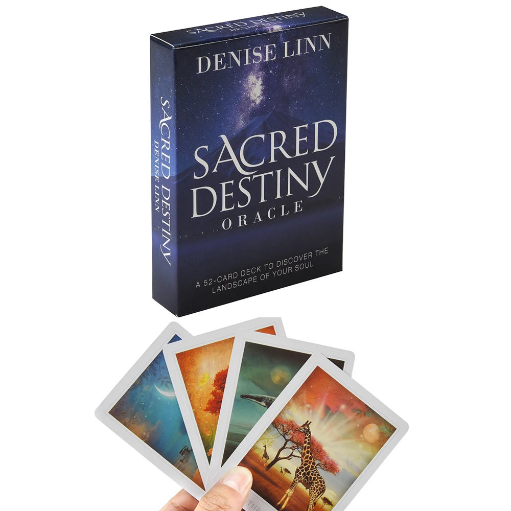 

52pcs Sacred Destiny Oracle Card Deck English Tarot Card Deck and Guidebook Card Table Card Game Magical Fate Divination Card