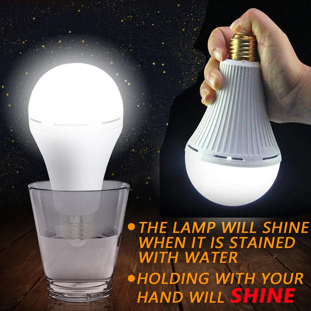 Rechargeable Emergency LED Bulb 1200mAh 15W Battery Operated Light Bulb E27  with Hook for Power Outage Camping Tent Lights - AliExpress