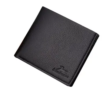 

Men Business Formal Fashion Wallet Solid Leather Bifold Short Length Wallets Money Cards Holders
