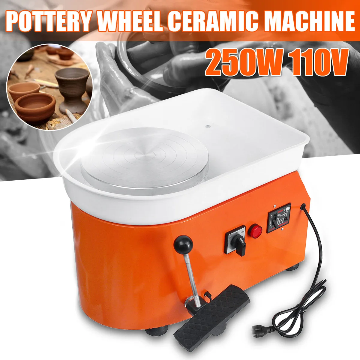 

Electric Turntable Pottery Wheel Machine 250W 220V/110V Manual Ceramic Work Clay Potter Art Craft Artwork DIY Ceramics Machine
