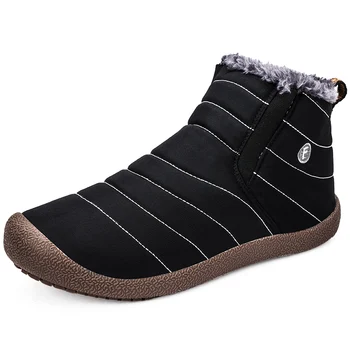 

Unisex Winter Boots Waterproof Couples Snow Boots Slip On Men Women Winter Shoes Running Big Size 35-48 Woman Sneakers Warm Shoe