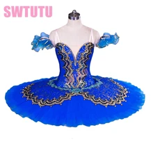 Классическая юбка-пачка с синими птицами для женщин, Профессиональный Балетный тарелка, балет «Спящая красавица», сценический костюм, юбка-пачка для девочек, BT8941
