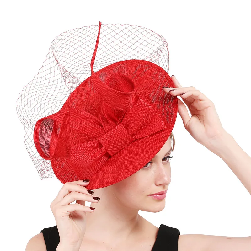 

Элегантная женская Вуалетка Kenducky, большая шляпка с бантом, дамские шляпы для торжественных случаев, зажимы для волос для женщин, Коктейльные головные уборы для дерби