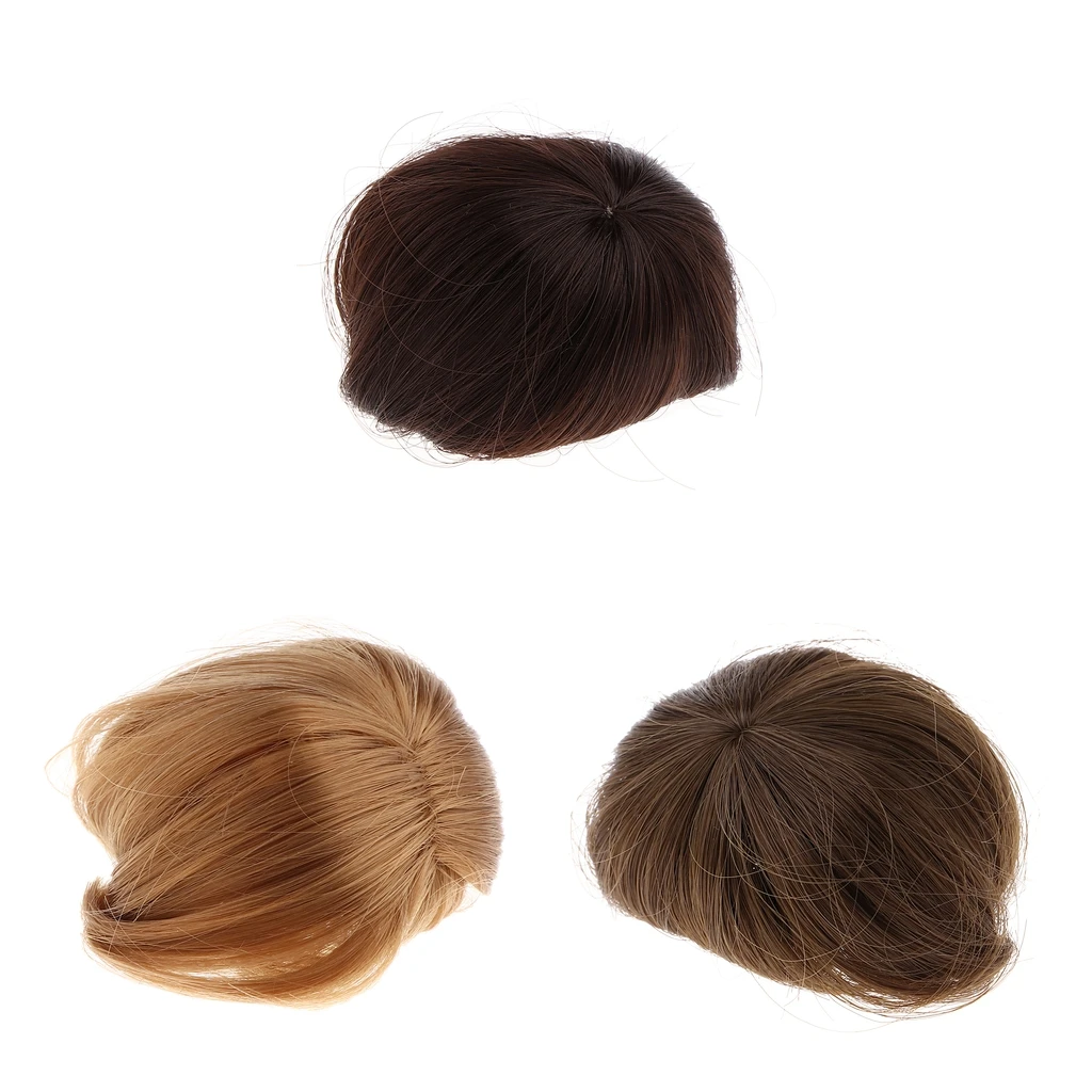 Super Adorable Doll Wig, High Temperature Wire Short Straight Bob Style w/Bangs for 1/8 BJD Dolls, Gift for Girls Kids