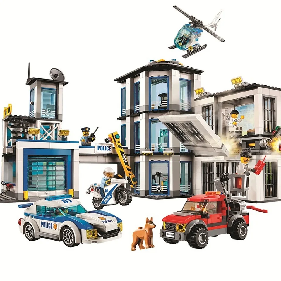 Günstige 10660 10424 936 stücke City Polizei Station Bela Building Block Kompatibel Legoinglys 60141 Ziegel Spielzeug Geschenk