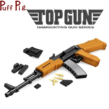 

617pcs The AK 47 Assault Gun Model Puzzle Assembled Toys Simulation CS Adventure Game Classic Boys Building Blocks Wholesale