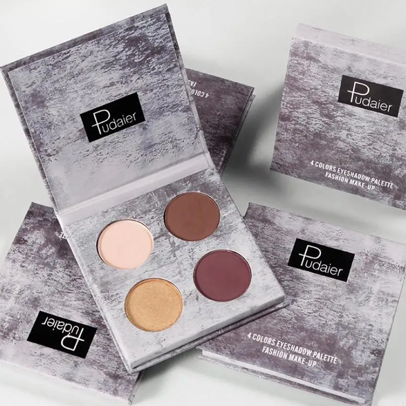 

Cheap 4 Slots Matte Shimmer Eye shadow Palette Long Lasting Waterproof Makeup Smooth Texture Fine Pigment Eye Shadows