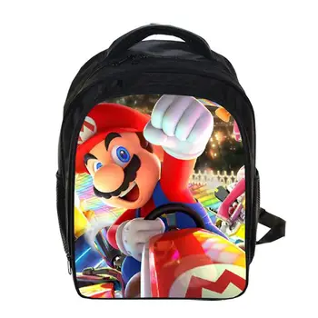

13 Inch Mario Sonic Kids Backpack Girls School Bags Satchel Mochila Cartoon Orthopedic Children School Bags For Boys