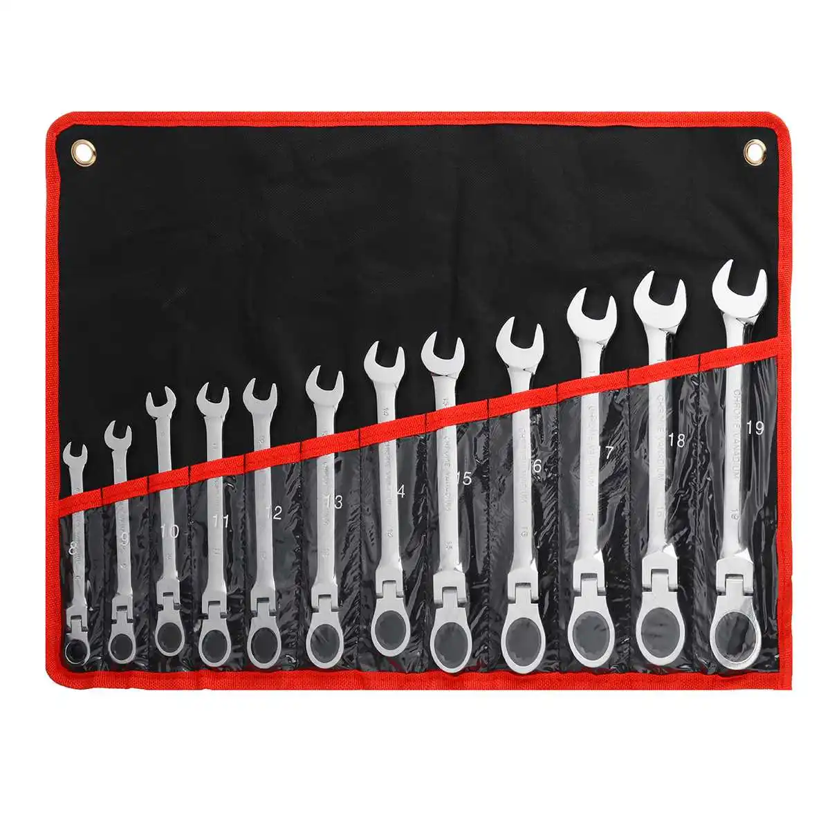 Key Wrench Set Car Repair Spanner Kit Hand Tool Ratchet Wrench Chrome Steel Movable Head Set Tool Wrench Universal Key