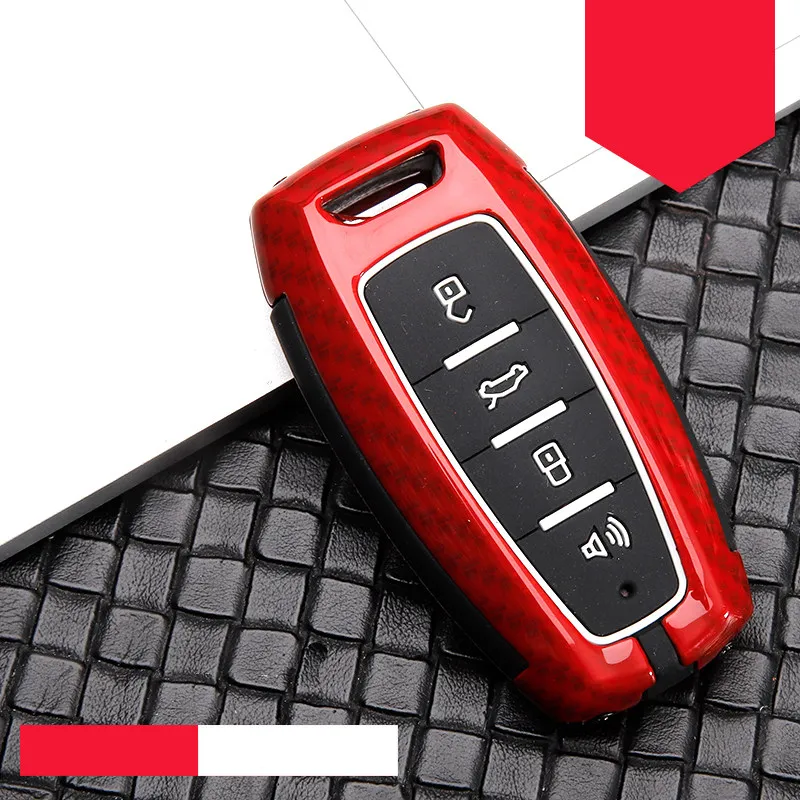 B-carbon red Чехол для ключей автомобиля, цинковый сплав, силикагель для Great Wall Haval Coupe H7 H8 H9 GMW H6 H2 HAVAL H6 H2S, автомобильные аксессуары, брелок для ключей - Название цвета: B-carbon red