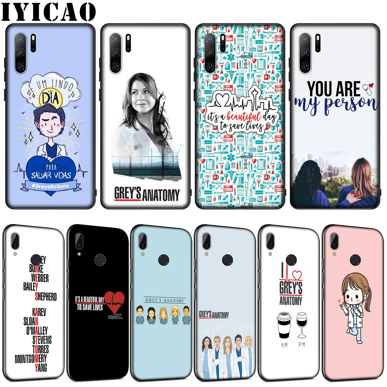 Мягкий силиконовый чехол с анатомией американского ТВ Greys для Huawei P30 P20 Pro P10 P9 Lite Mini