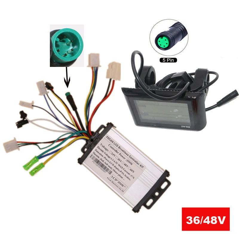 36/48v 350w 18a Ebike Dc Brushless Motor Controller With Waterproof