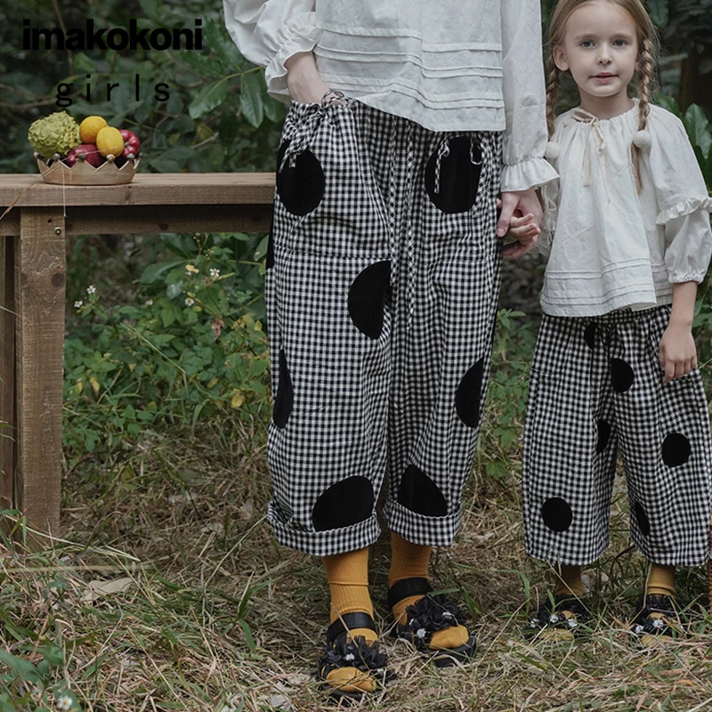 

imakokoni dot black wide-leg pants original design was thin and simple 2020 spring new 202951