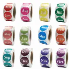

Month Label Sticker 1 Inch Round Sticker Roll With 12 Colors Z0I2