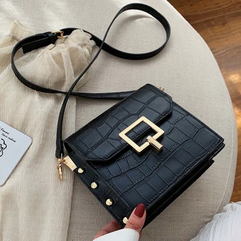 

Small Stone Pattern PU Leather Crossbody Bags for Women 2020 Fashion Lock Shoulder Bag Lady Purses and Handbags Luxury Designer