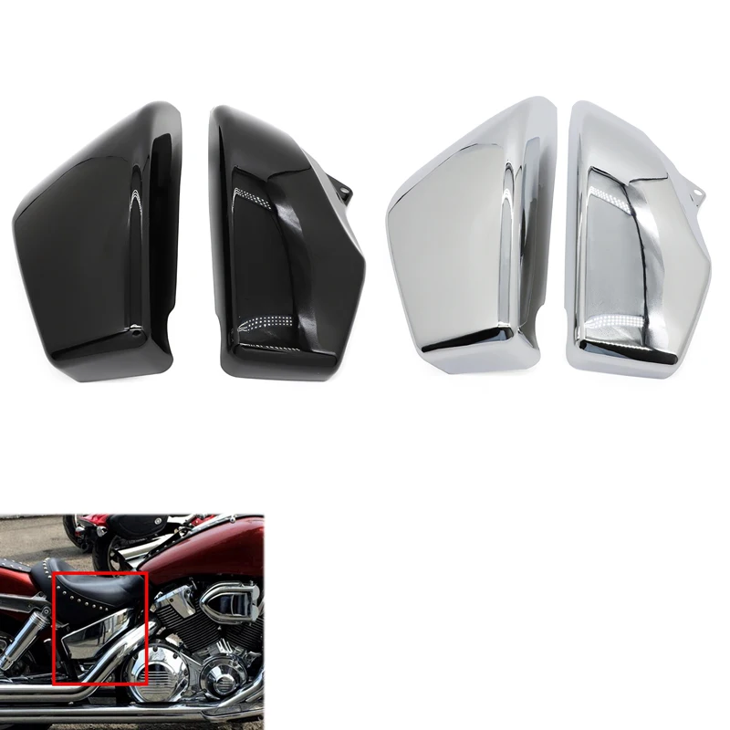 VTX1800 Motorcycle Battery Chrome Side Covers Guard Set for HONDA VTX1800 VTX 1800 Fit 2002 2003 2004 2005 2006 2007 2008