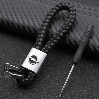 

1pcs Hand Woven Leather Keychain Car Key Ring Key Holder for Opel Corsa Insignia Astra Antara Meriva Zafira H G J OPC