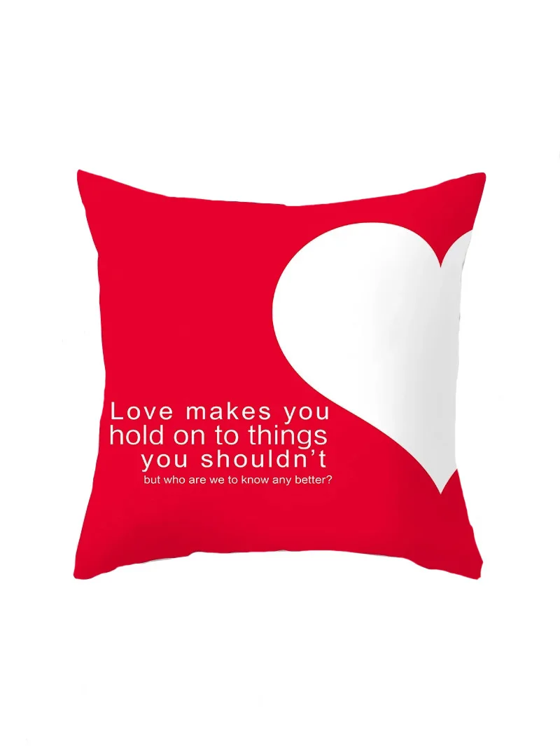 Valentine's Day Gifts Heart Love Red Lips Print Decorative Pillowcase Polyester Cushion Cover Throw Pillow Sofa Decoration